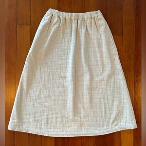 NWOT Madewell Cream Quilted Jacquard A-Line Midi Skirt - Ivory - XS